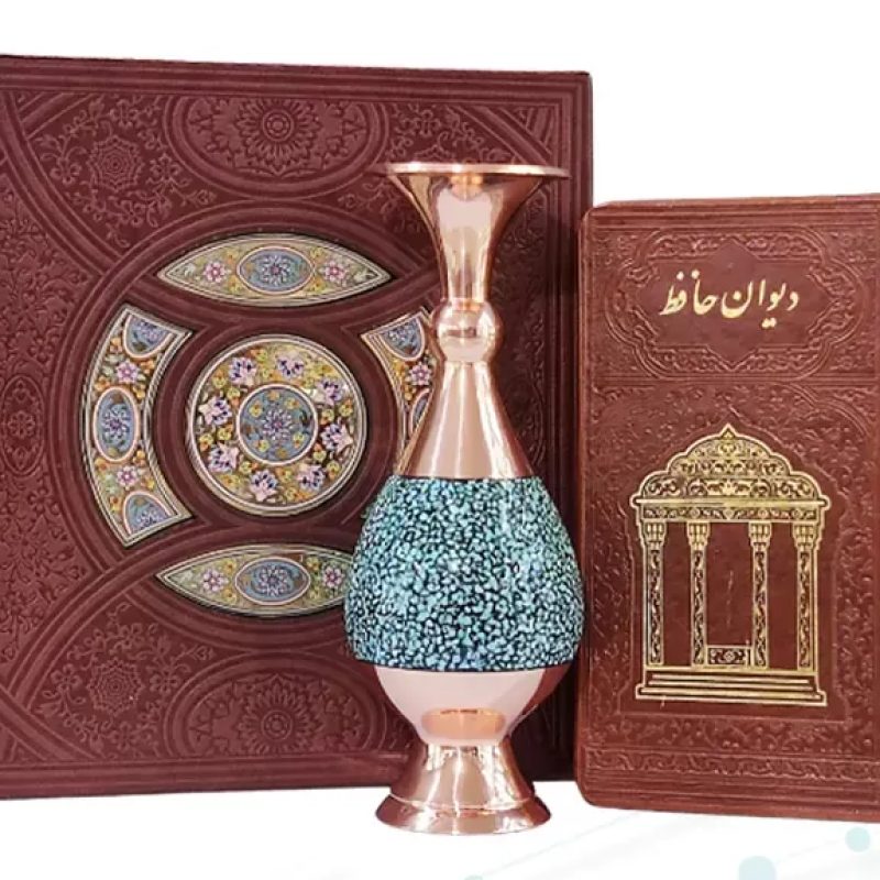 حافظ پالتویی چرم با گلدان فیروزه