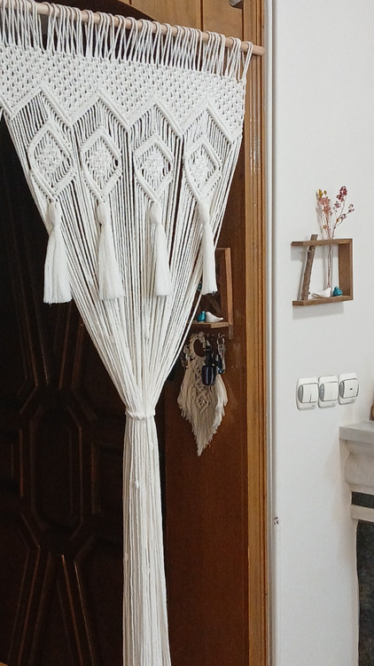 پرده مکرومه کد 136 برند گره چی و رنگ دلخواه