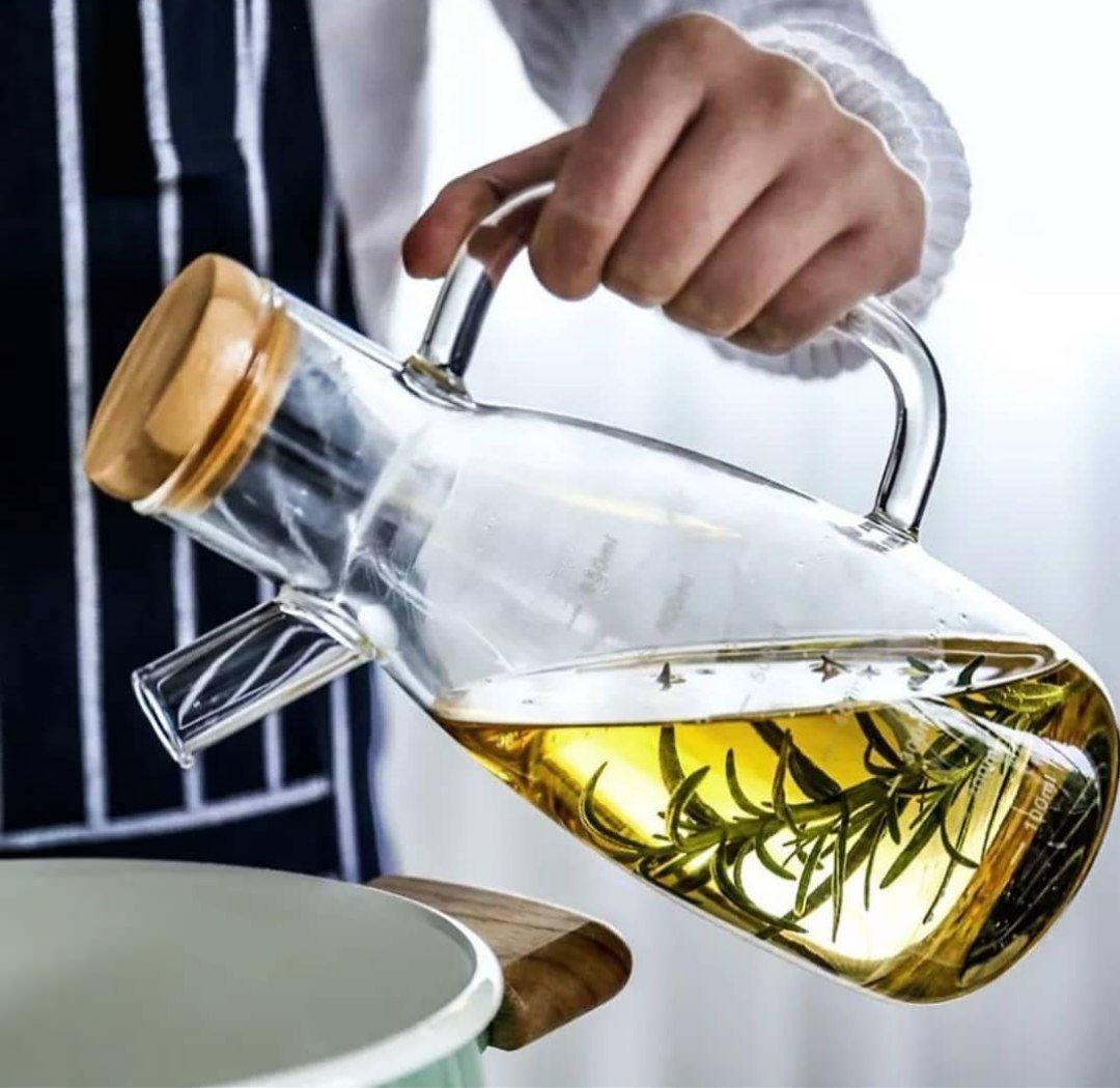 بطری روغن پیرکس درب بامبو