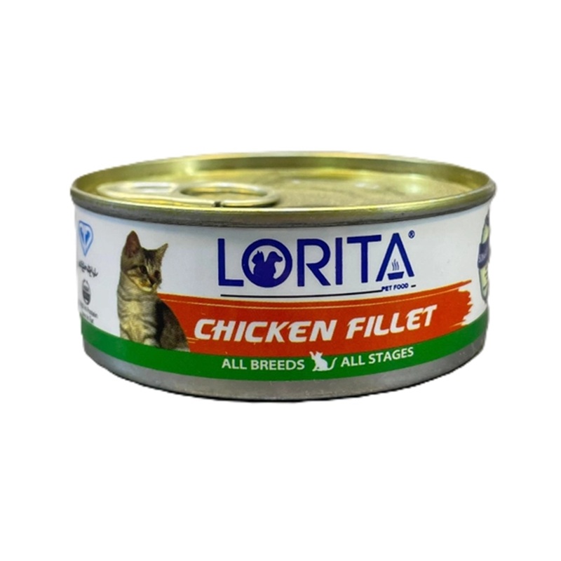 کنسرو نچرال گربه بالغ لوریتا (LORITA) طعم فیله مرغ 90 گرم