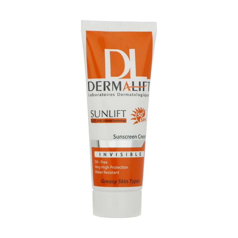کرم ضدآفتاب بی‌رنگ درمالیفت SPF50 حجم 40 میلی‌لیتر