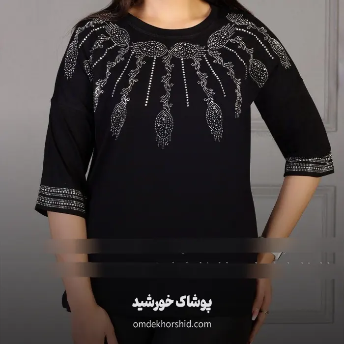 تونیک ویسکز یقه نگینی