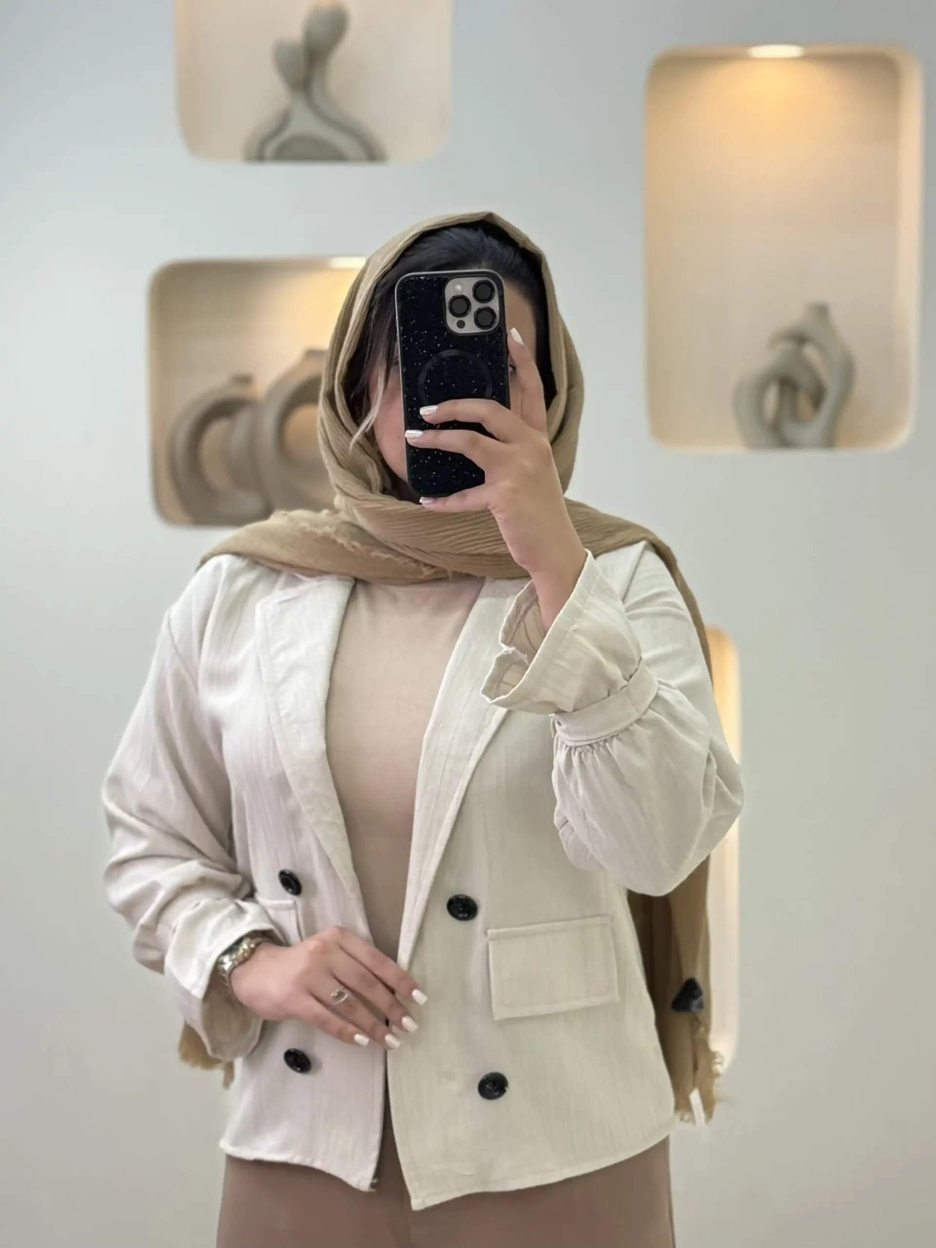 کت ژاکارد راه راه-23001 - استخوانی