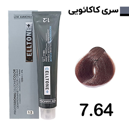 رنگ مو بلوند کاکائویی متوسط سلتون پلاس شماره 7.64