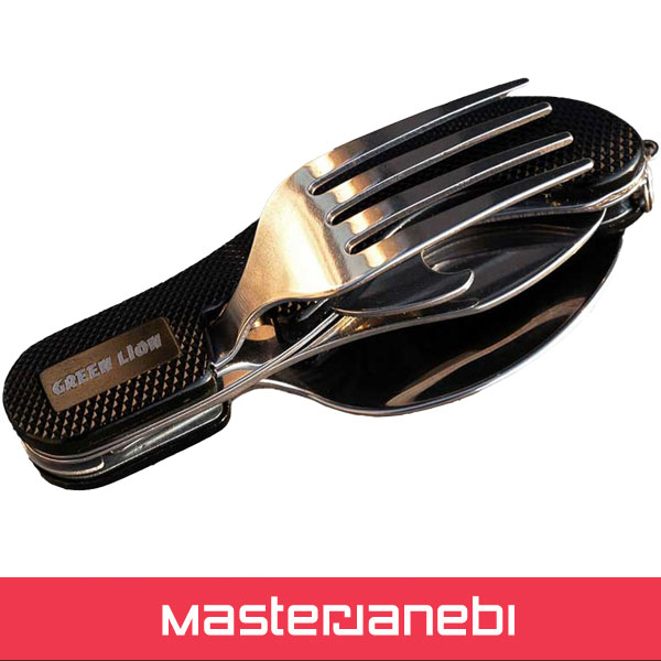 قاشق و چنگال مسافرتی گرین لاین Green Lion 4 in 1 Cutlery Set GN4IN1CSETBK