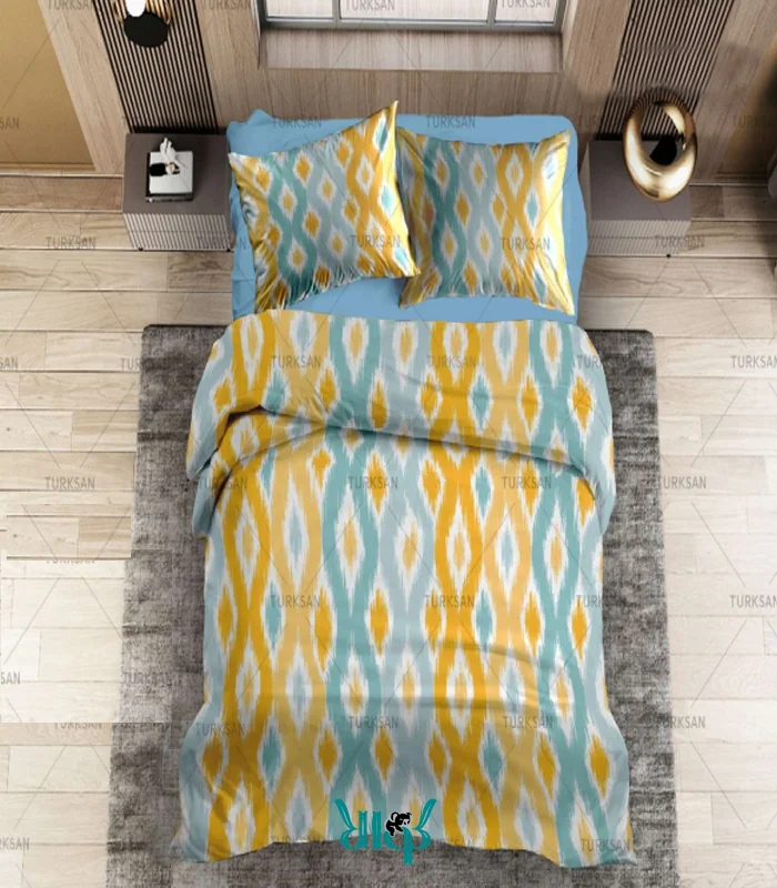 روتختی آبی طرحدار دونفره کد d575