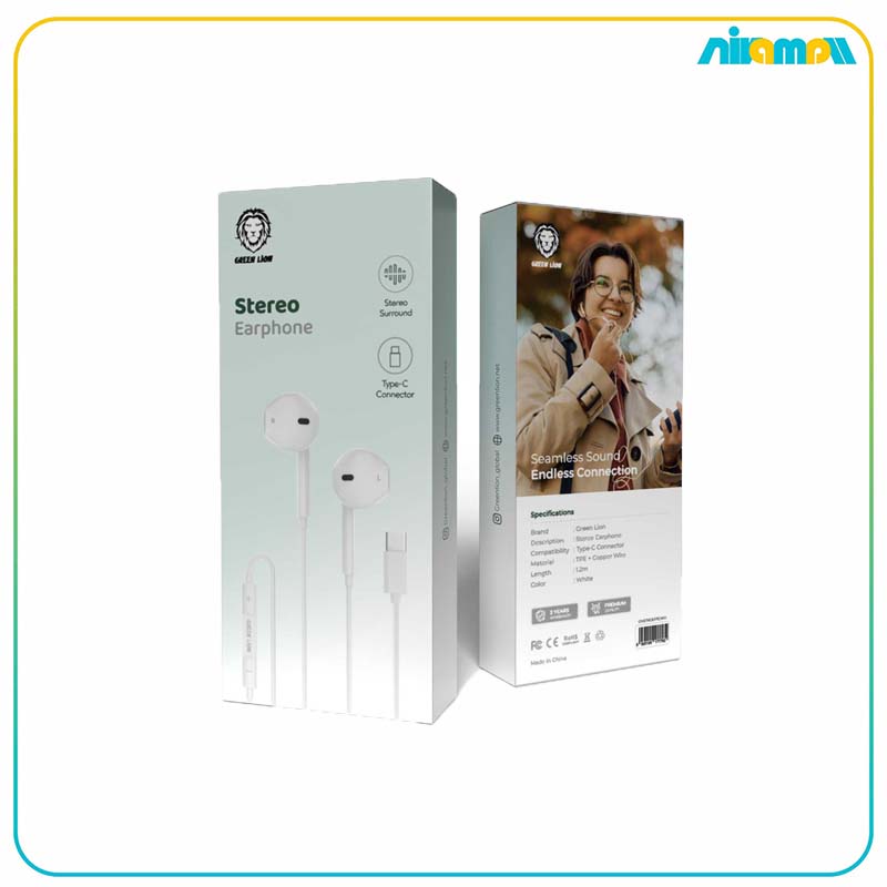 هندزفری گرین لاین مدل Stereo Earphones با رابط Type-C