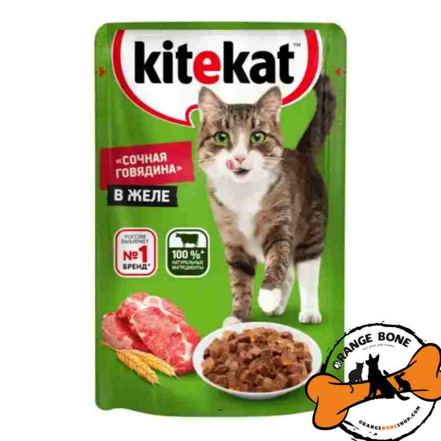 پوچ  گربه کیت کت طعم گوشت گوساله (85 گرم)