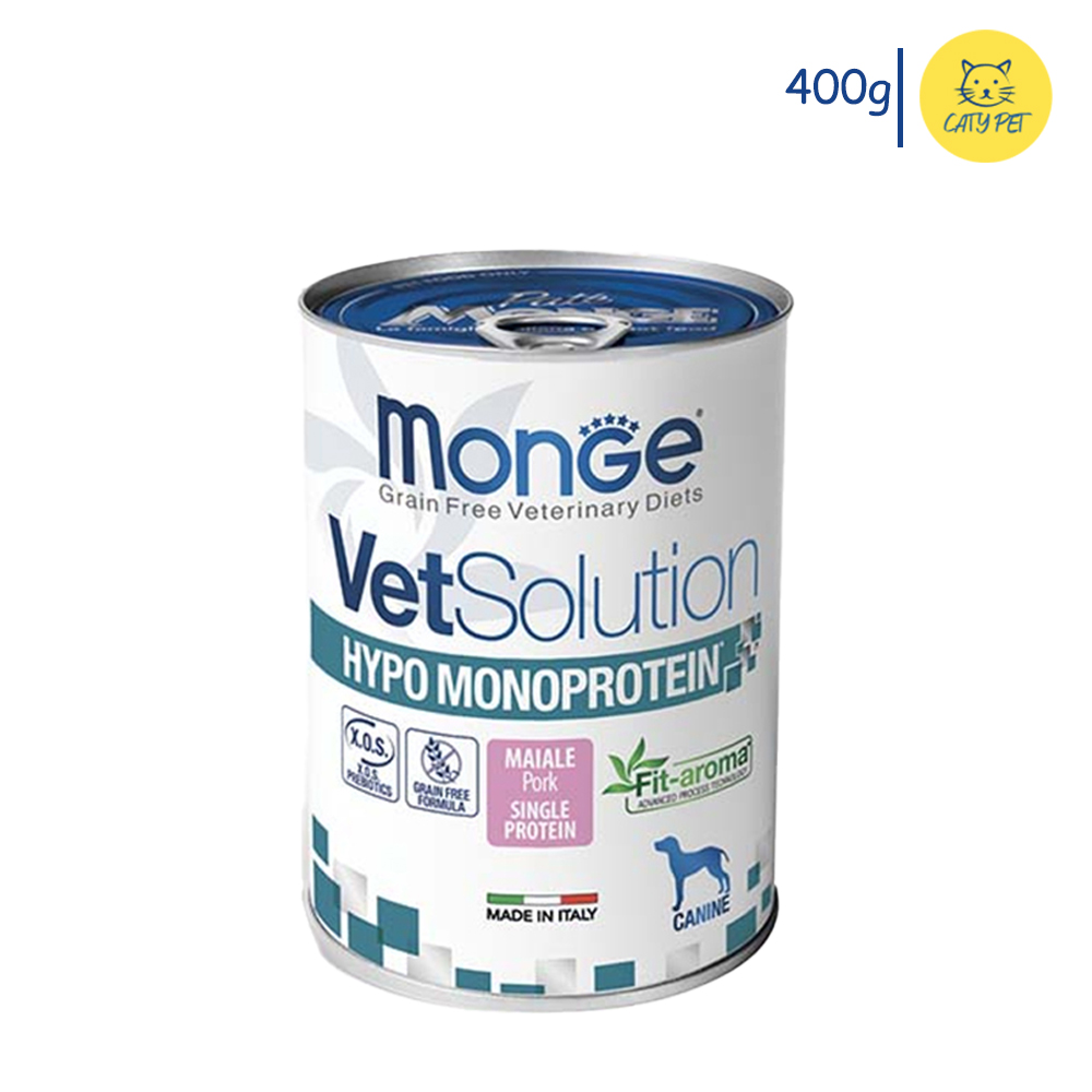 کنسرو درمانی سگ مونژه ضد حساسیت تک پروتئین Canine Hypo Monoprotein گوشت خوک وزن 400 گرم