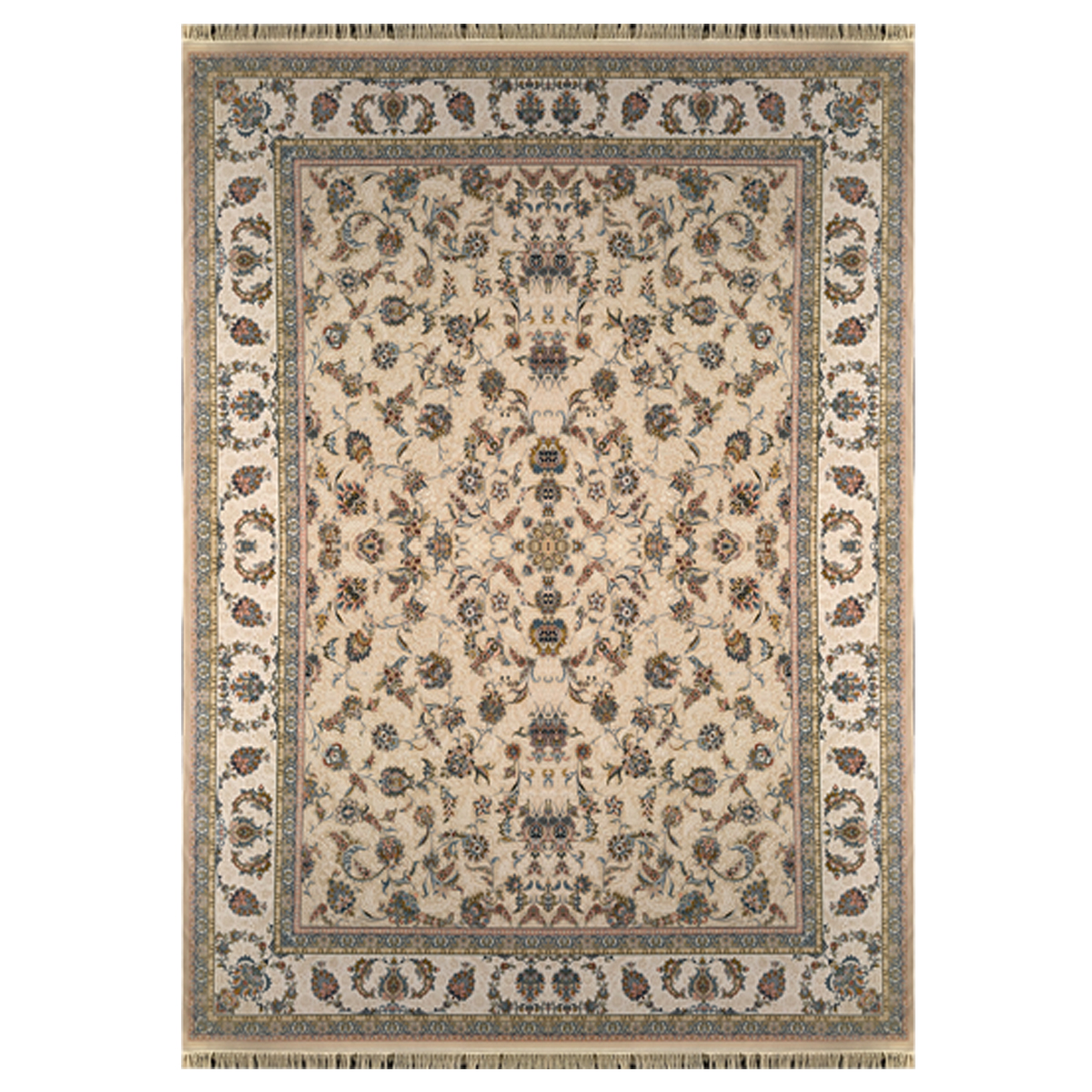 فرش ماشینی 1200 شانه طرح افشان نسکافه ای گل برجسته HB12-604
