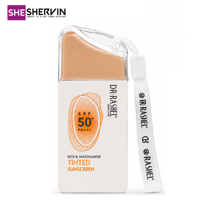 ضد آفتاب رنگی برنج و نیاسینامید دکتر راشل SPF50+++