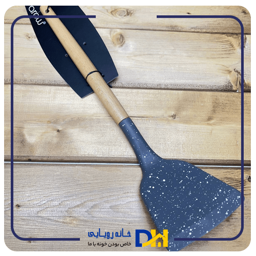کفگیر سیلیکونی دسته بامبو arow