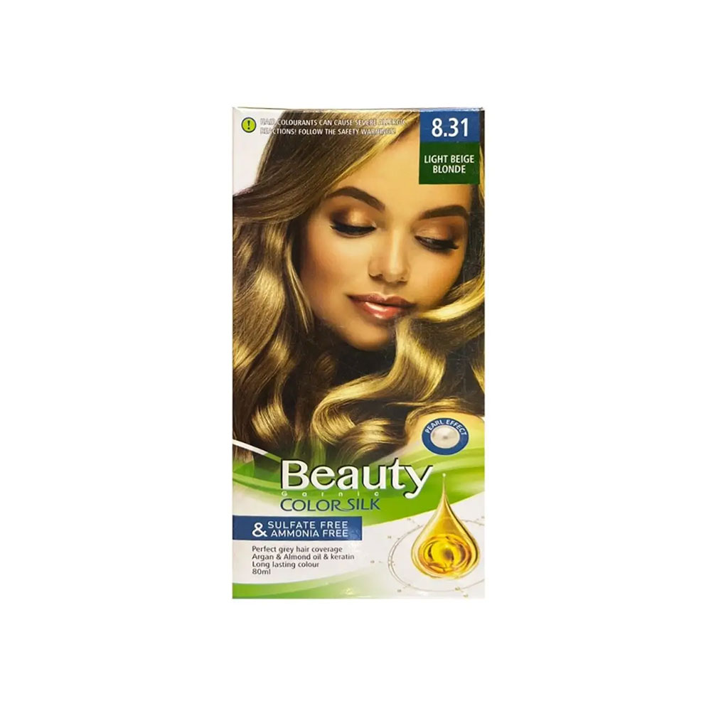 کیت رنگ مو زنانه فاقد سولفات و آمونیاک بیوتی شماره 8.31 رنگ LIGHT BEIGE BLONDE (بلوند بژ روشن)