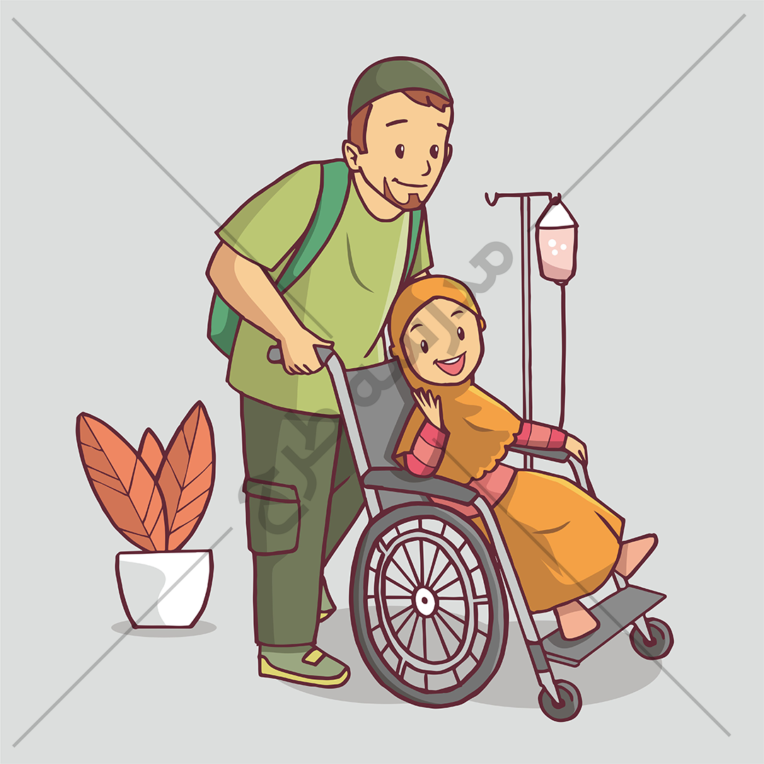 وکتور با فزرند روی ویلچر