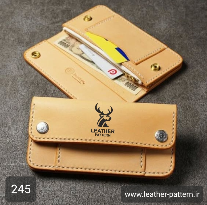 الگو کیف پول چرم کد P-245