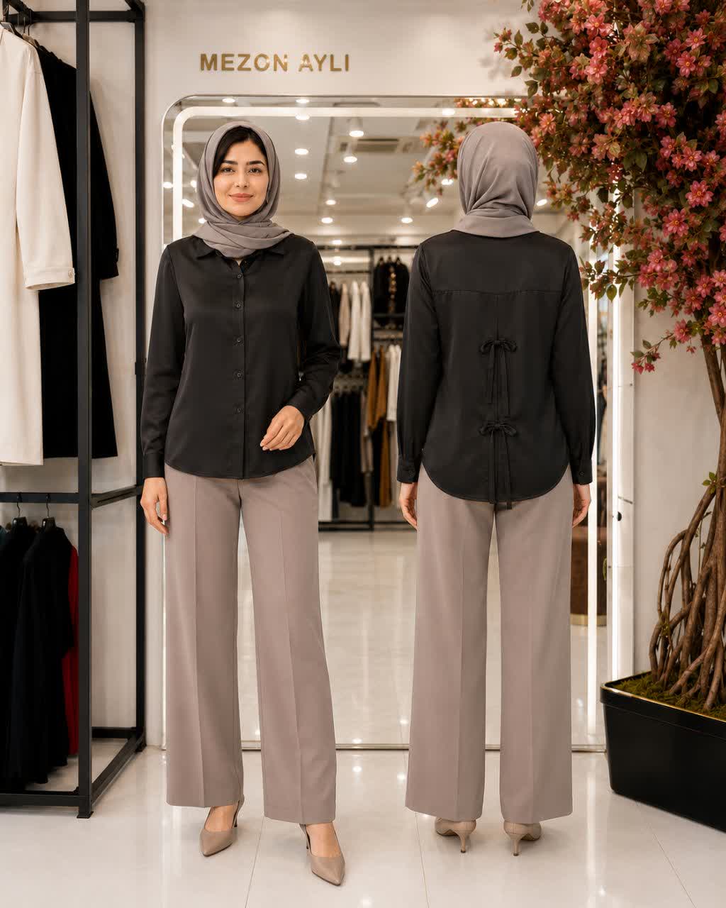 شومیز زنانه نخی درجه 1 مدل پاپیون کد 0290