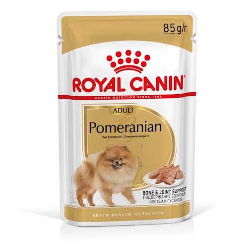 غذای پوچ سگ بالغ رویال کنین مدل Pomeranian adult وزن 85 گرم