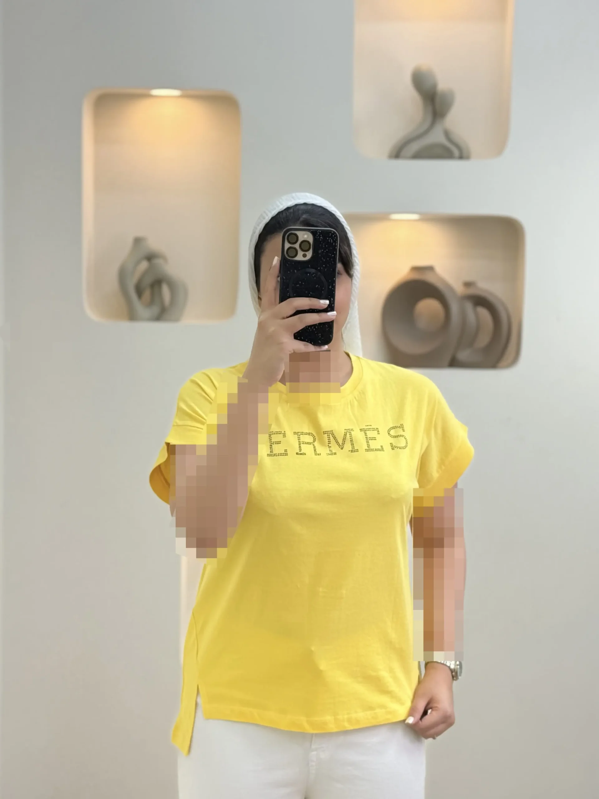 تاپ آستین دوبل Hermes - زرد