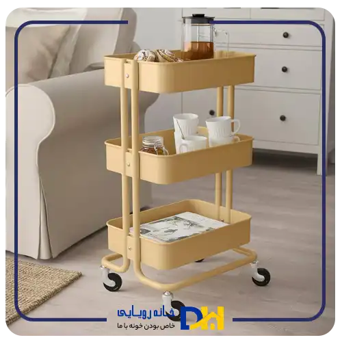 ترولی راسگوک فلزی زرد ایکیا RÄSKOG