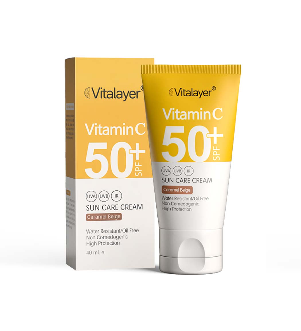 ضد آفتاب رنگی SPF50 ویتالیر بژ کاراملی