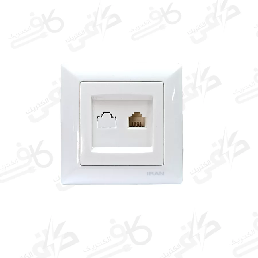 پريز تلفن تک سوکت CAT3 اليزه اقتصادی سفيد | ايران الکتریک