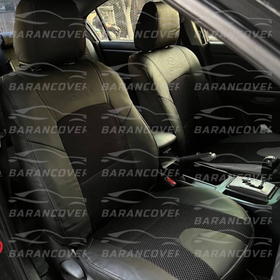 روکش صندلی مزدا 3 نیو - mazda 3 new چرم پارچه رنگ مشکی