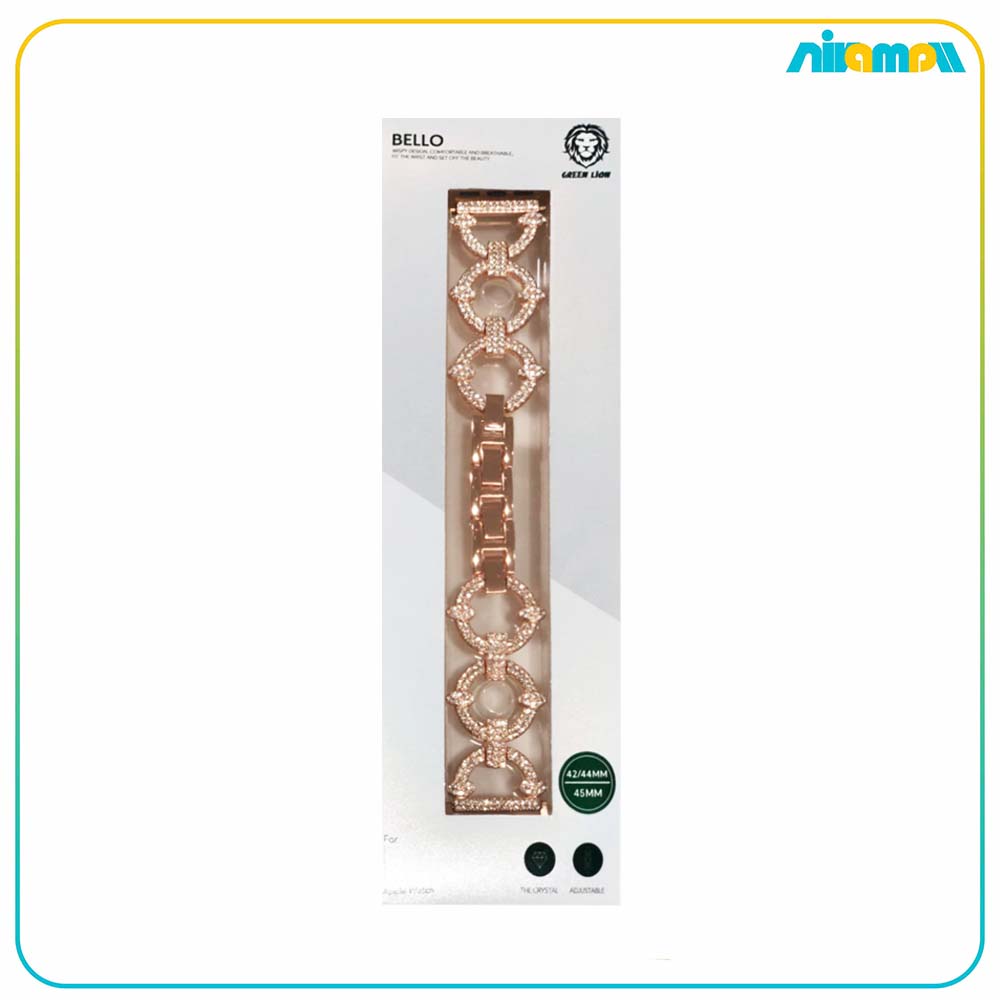 بند ساعت گرین لاین مدل Bello Cyrstal مناسب برای اپل واچ 42/44/45 میلی متری
