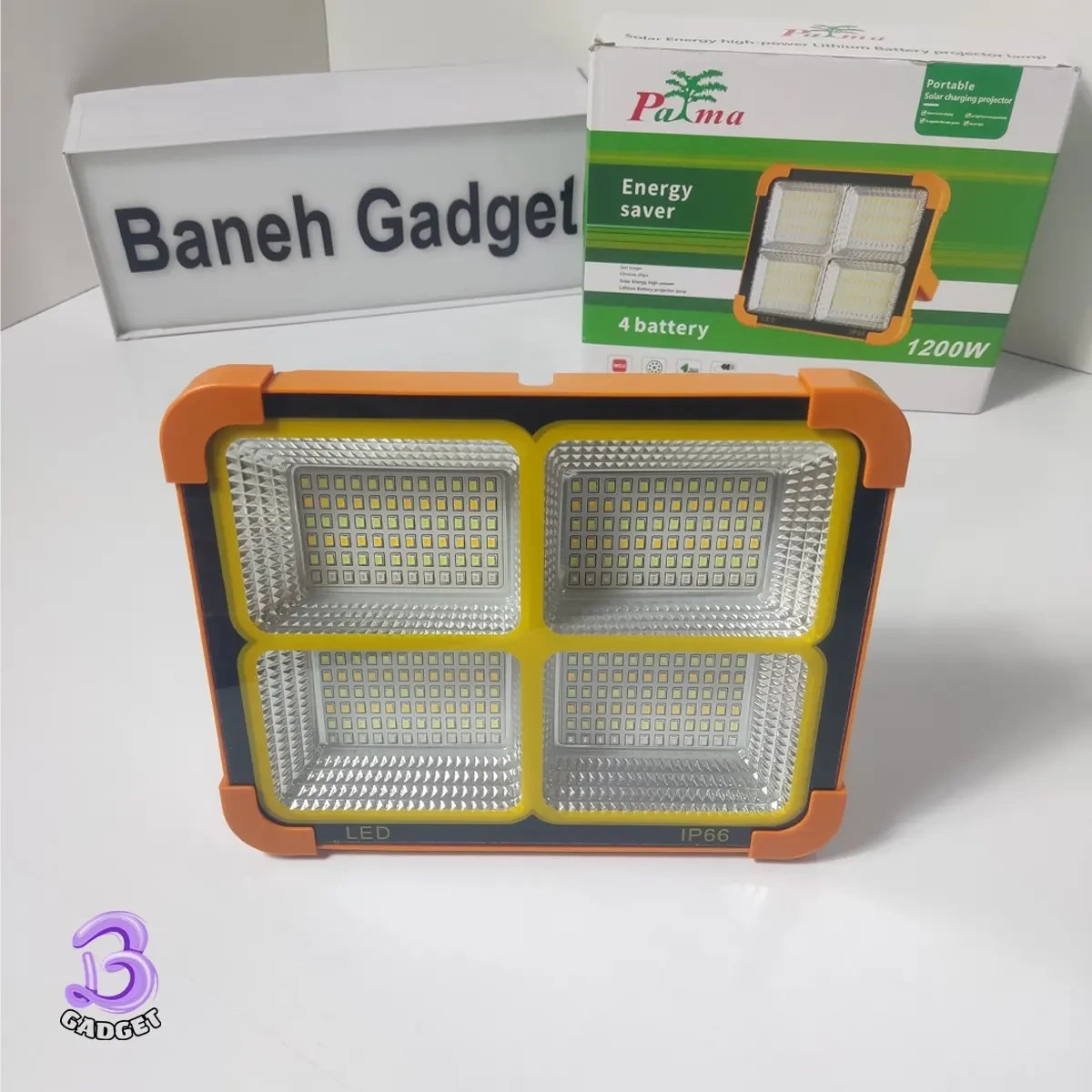پروژکتور شارژی PAMA ظرفیت ۱۲۰۰ وات با ۴ باتری مگنتی