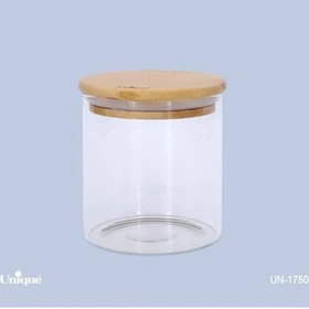 بانکه شیشه ای درب چوبی گرد 10 سانت یونیک کد UN-1750
