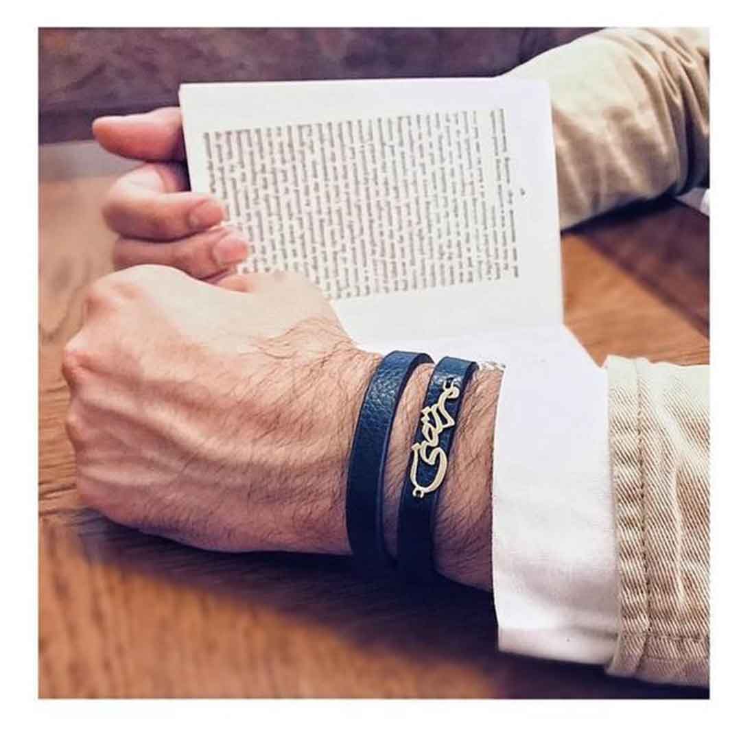 دستبند نقره طراحی اسم مرتضی