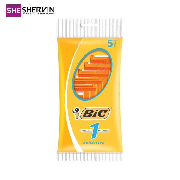 تیغ مردانه بیک تک لبه مدل Classic Sensitive بسته 5 عددی