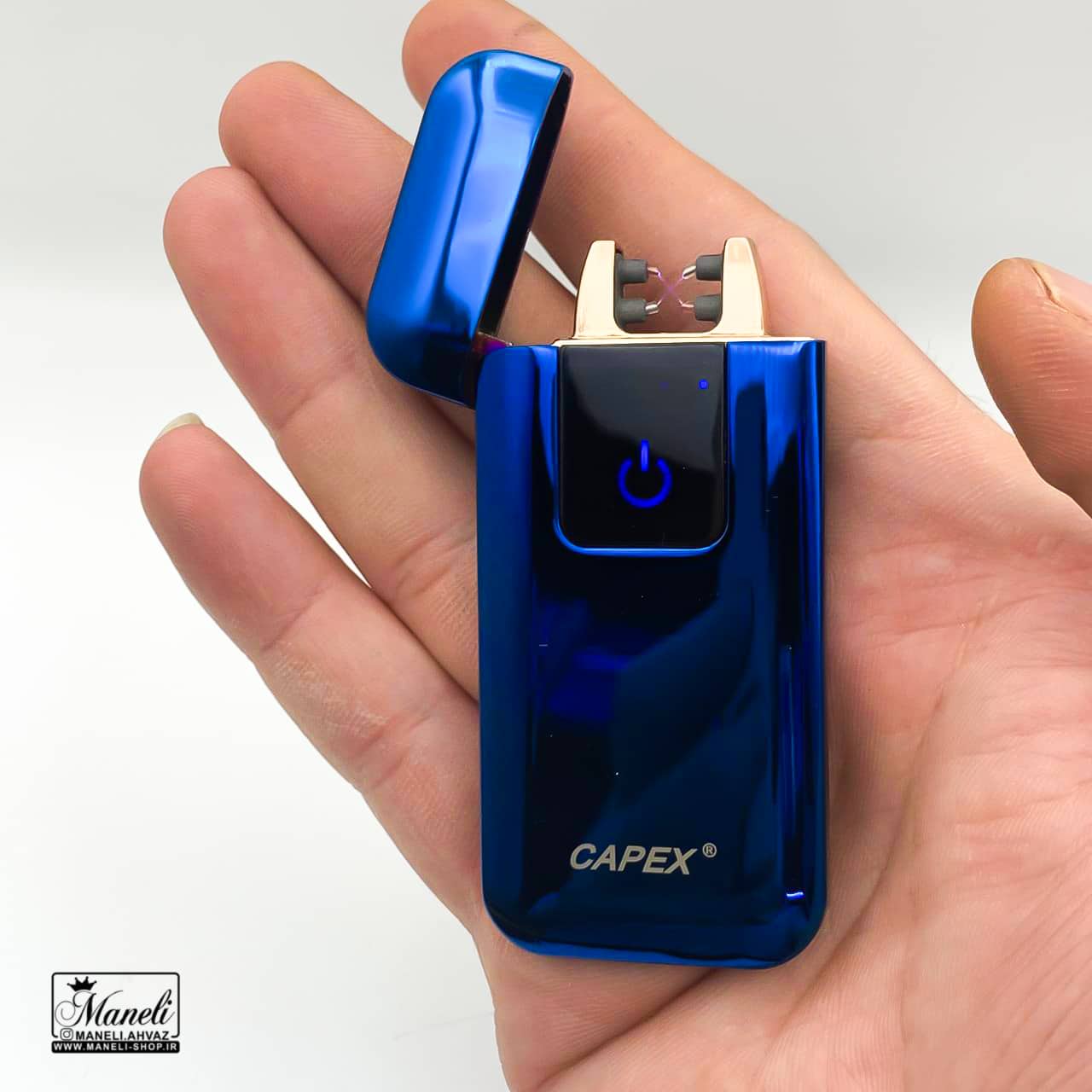 فندک شارژی شوکری آبی کاربنی - capex