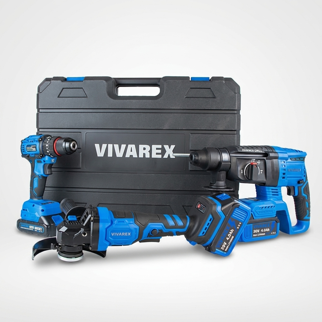 کیت ۳ عددی براشلس شارژی ویوارکس مدل VR2403-BCK (بتن‌کن، مینی فرز، دریل)