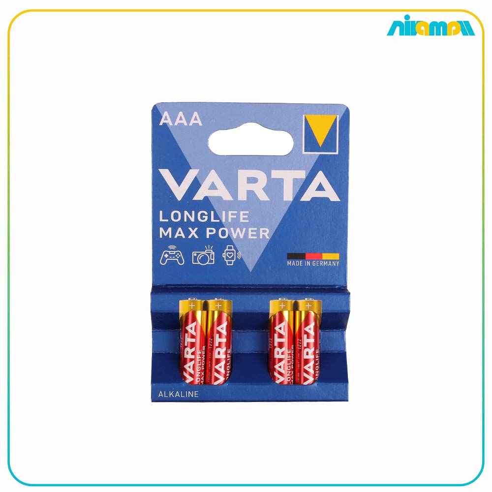 باتری نیم قلمی وارتا مدل Longlife Max Power بسته 4 عددی