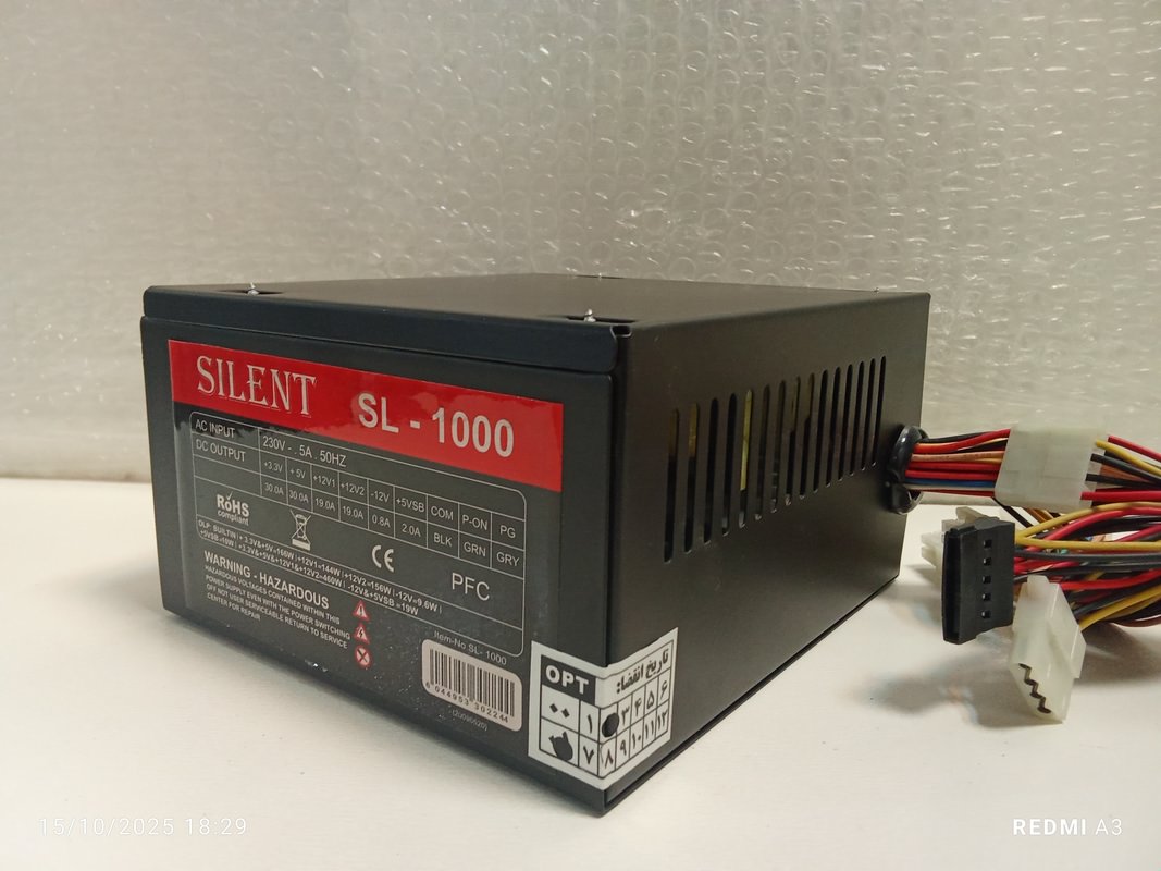 پاور SILENT مدلSL-1000(حد اکثر توان: 710 وات)استوک