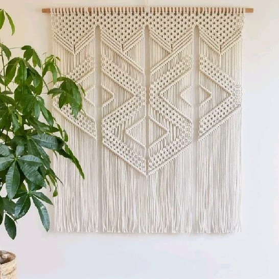 دیوارکوب مکرومه طرح حجمی برند ریسمونک و رنگ دلخواه