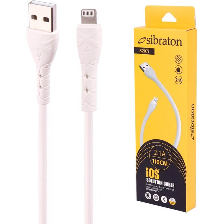 کابل تبدیل USB به لایتنینگ سیبراتون مدل S207i طول 1.1 متر