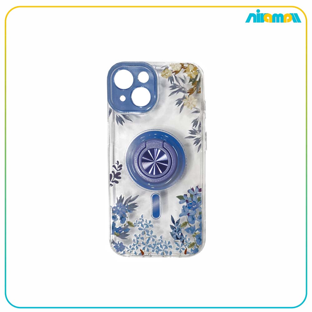 کاور طرحدار (طرح گل) با رینگ مناسب برای گوشی Iphone 15 normal
