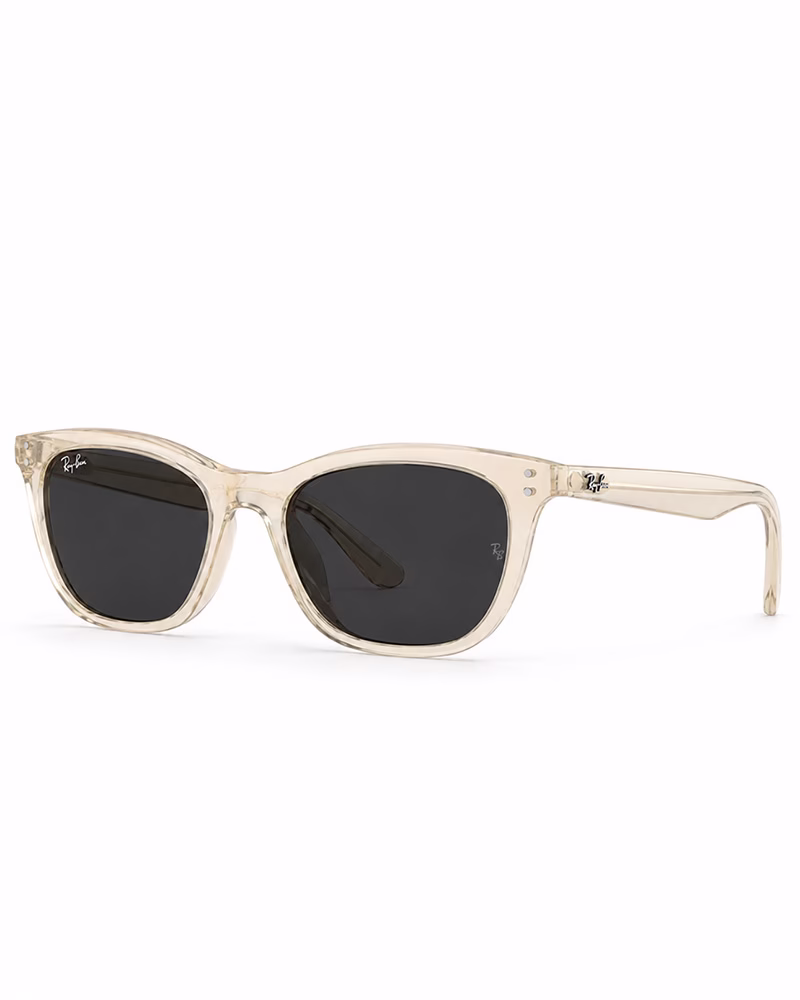 عينک آفتابی اسپرت ريبن مدلRayBan RB4474D - فريم كرمي شيشه اي عدسي مشكي