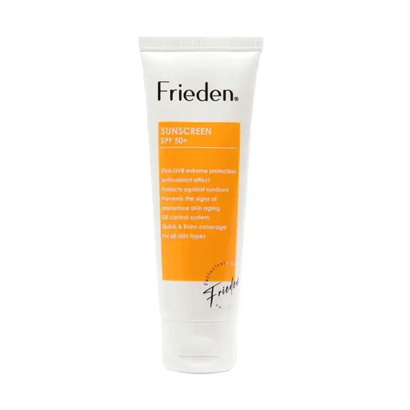 کرم ضدآفتاب بی رنگ فریدن frieden spf50 حجم 50 میلی لیتر