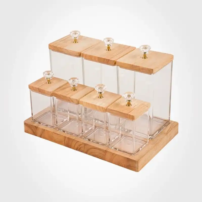 ست بانکه و ادویه کفه دار درب چوبی لیمون کد 220359