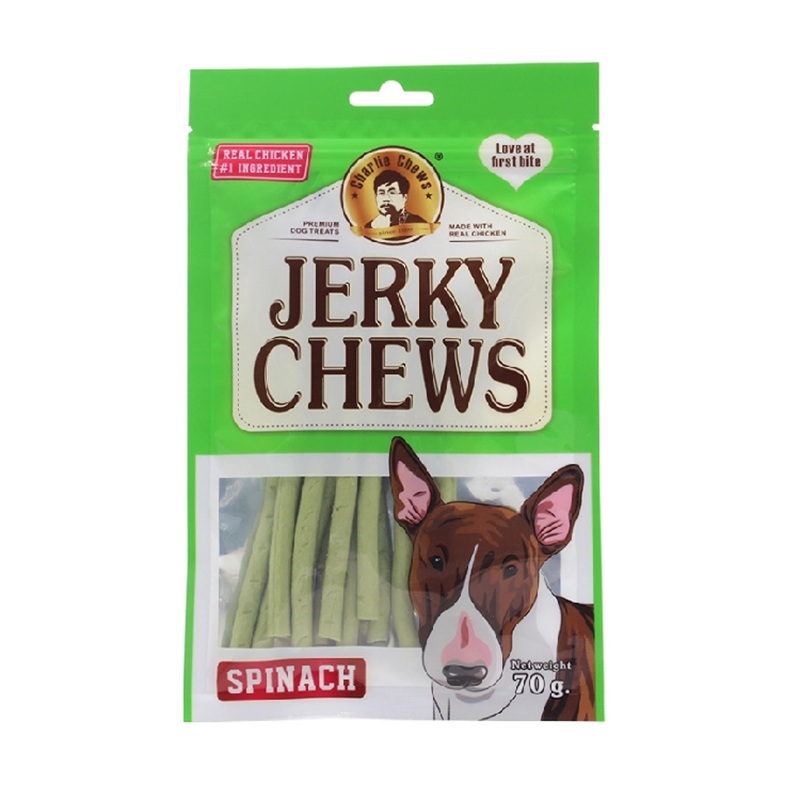 تشویقی سگ جرکی چیوز (JERKY CHEWS) طعم اسفناج 70 گرم