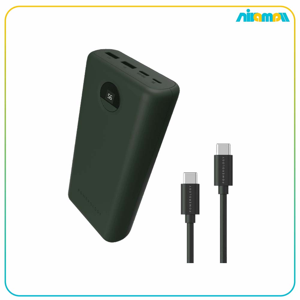 پاوربانک پاورولوژی مدل  Powerology Compact PD 30W ظرفیت 20000 میلی آمپر ساعت