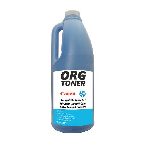 تونر شارژ 500g کارتریج اچ پی و کانن آبی ORG Toner Cyan 500g HP And Canon