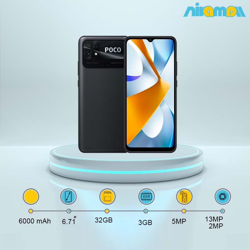 گوشی موبایل شیائومی مدل Poco C40 دوسیم کارت ظرفیت 32 گیگابایت و رم 3 گیگابایت