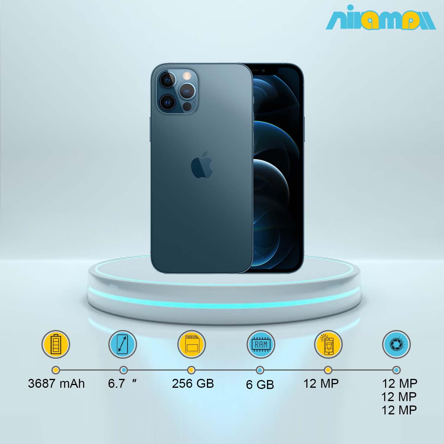 گوشی موبایل اپل مدل iPhone 12 Pro Max دو سیم‌ کارت ظرفیت 256 گیگابایت و رم6 گیگابایت