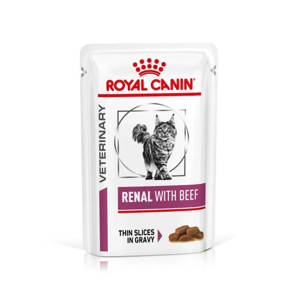 پوچ گربه رویال کنین Renal Beef وزن 85 گرم