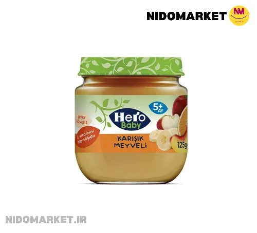 پوره میوه سیب ، موز ، هلو و پرتقال هیرو بیبی  Hero Baby