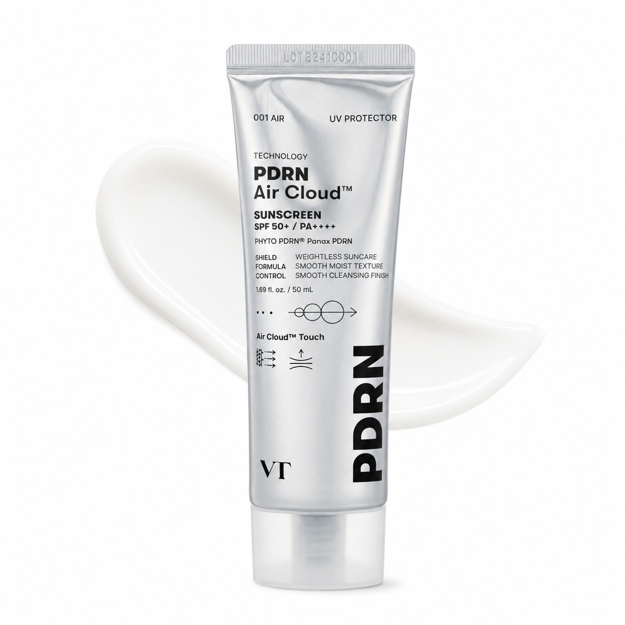ضد آفتاب جوانساز پپتیدی PDRN ایر کلود وی تی کازمتیک 50 میلی لیتر / VT Cosmetics