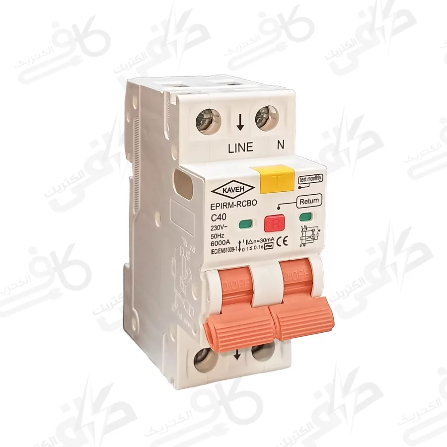 کلید محافظ جان 1 فاز 40 آمپر الكتروكاوه  RCBO ترکیبی